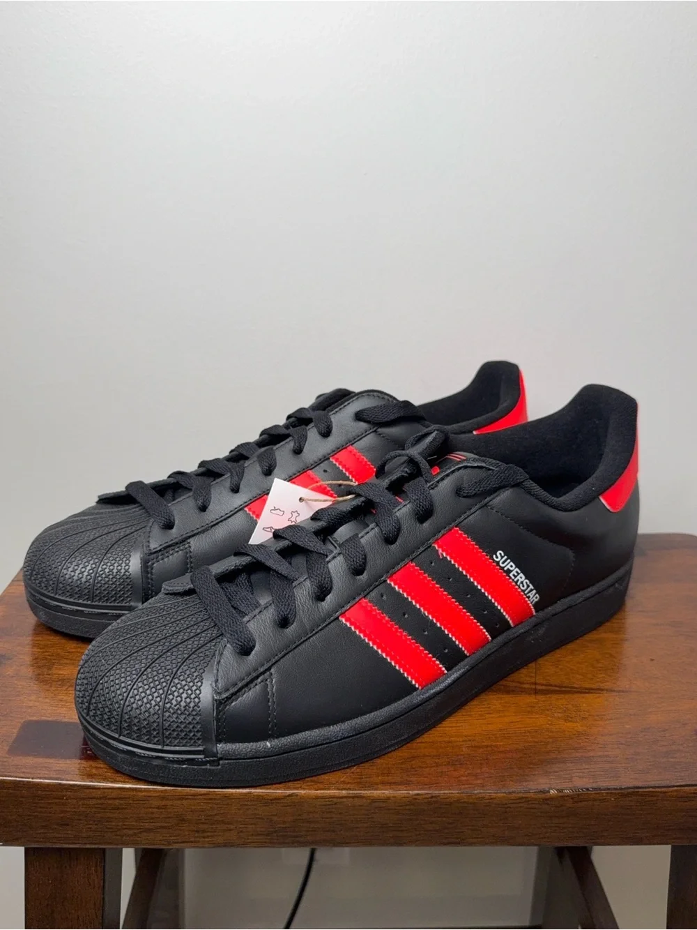 adidas Superstar II Men’s Size 13 Black Lucid Red JQ3176 New No Box